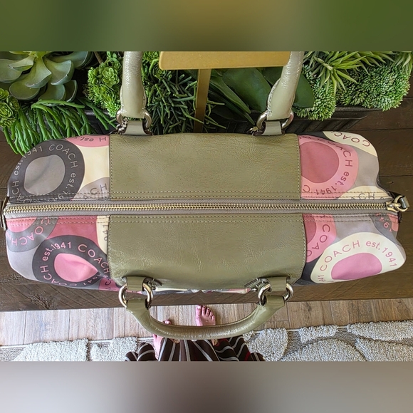 Coach Ashley Snaphead Carryall Satchel/Shoulder Bag In Pinks And Greys - Picture 7 of 12